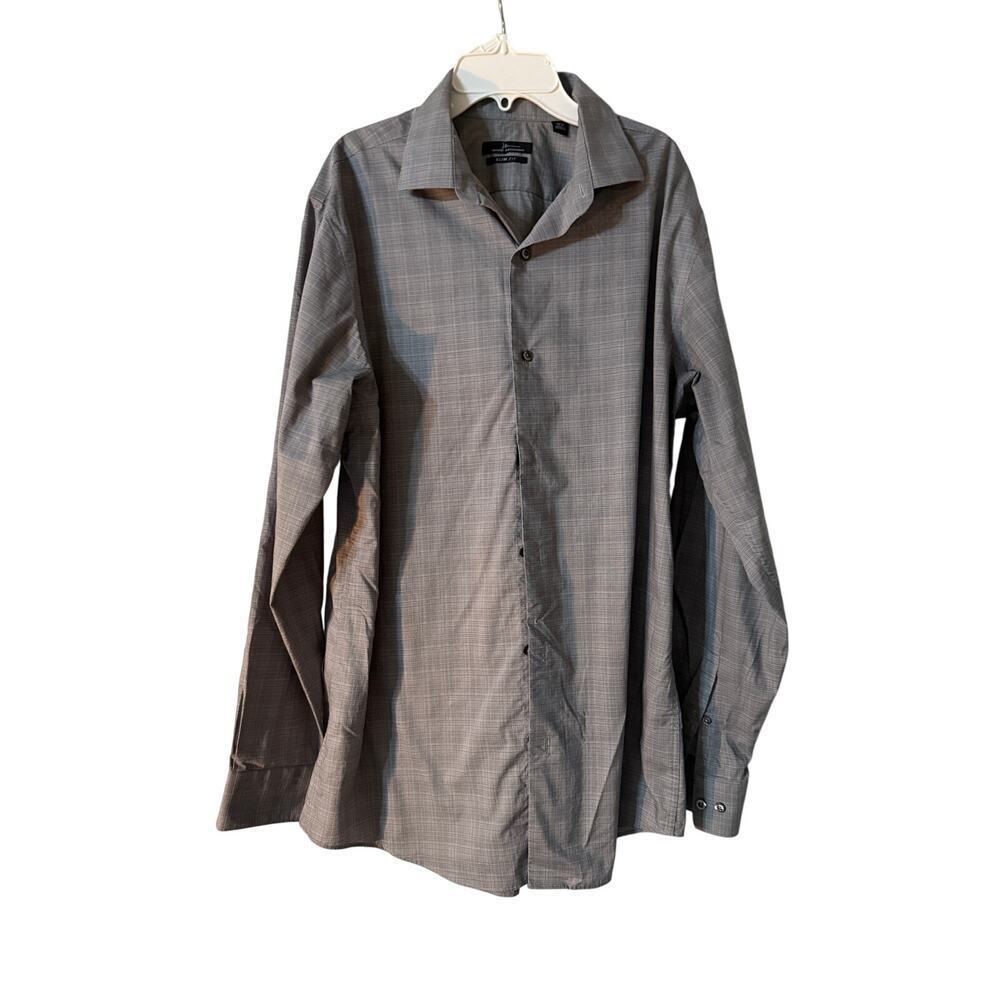 Marc Anthony Gray Slim Fit Men's 16 1/2 34/35 Dress Shirt